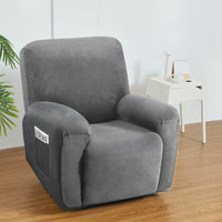 Thumbnail for Artiss Recliner Chair Covers 1 Seater Velvet Grey