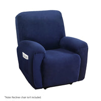 Thumbnail for Artiss Recliner Chair Covers 1 Seater Velvet Navy