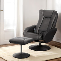 Thumbnail for Artiss Recliner Chair Electric Heated Massage Chairs Faux Leather Cobble