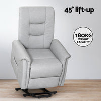 Thumbnail for Artiss Recliner Chair Lift Assist Chair Grey Leather