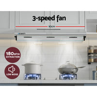 Thumbnail for Devanti 900mm Range Hood 90cm Rangehood Stainless Steel