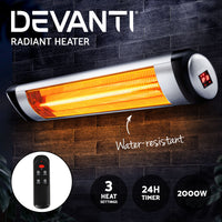 Thumbnail for Devanti Electric Strip Heater Radiant Heaters 2000W