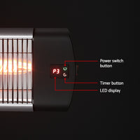 Thumbnail for Devanti Electric Strip Heater Radiant Heaters 3000W