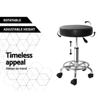 Thumbnail for Artiss Salon Stool Round Swivel Chair Black