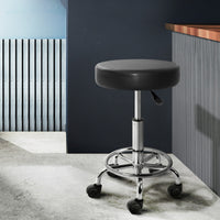 Thumbnail for Artiss Salon Stool Round Swivel Chair Black