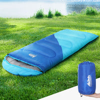 Thumbnail for Weisshorn Sleeping Bag Kids Single 172cm Thermal Camping Hiking Blue