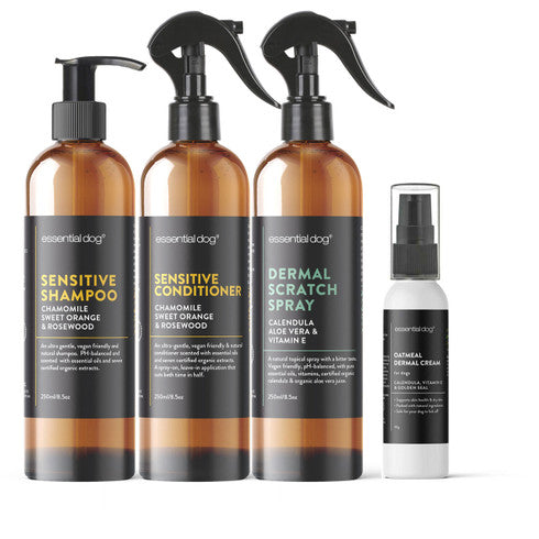 Sensitive Pack 4: Shampoo, Conditioner, Dermal Scratch Spray & Cream-0