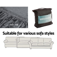 Thumbnail for Artiss Sofa Cover Couch Covers 1 Seater Velvet Grey