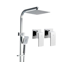 Thumbnail for Cefito 10'' Rain Shower Head Set Handheld Square High Pressure Twins Tap Chrome