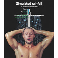 Thumbnail for Cefito 10'' Rain Shower Head Set Handheld Square High Pressure Twins Tap Chrome