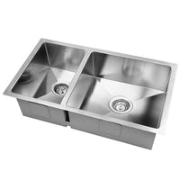 Thumbnail for Cefito Kitchen Sink 71X45CM Stainless Steel Basin Double Bowl Laundry Silver