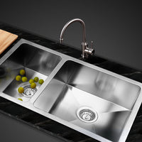 Thumbnail for Cefito Kitchen Sink 71X45CM Stainless Steel Basin Double Bowl Laundry Silver