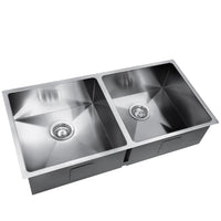 Thumbnail for Cefito Kitchen Sink 86X44CM Stainless Steel Basin Double Bowl Laundry Silver