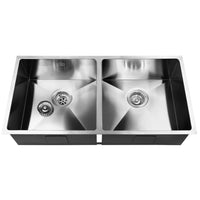 Thumbnail for Cefito Kitchen Sink 86X44CM Stainless Steel Basin Double Bowl Laundry Silver