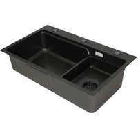 Thumbnail for Cefito Kitchen Sink 75X45CM Stainless Steel Basin Single Bowl Drain Part Black