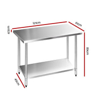 Thumbnail for Cefito 1219x610mm Stainless Steel Kitchen Bench 304