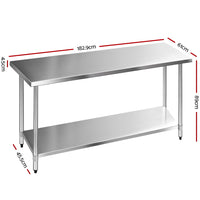 Thumbnail for Cefito 1829x610mm Stainless Steel Kitchen Bench 304