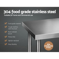 Thumbnail for Cefito 1829x610mm Stainless Steel Kitchen Bench 304