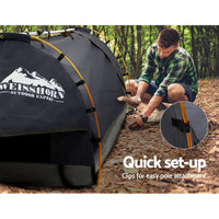 Thumbnail for Weisshorn Double Swag Camping Swags Canvas Free Standing Dome Tent Dark Grey 4CM