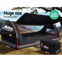 Thumbnail for Weisshorn King Single Swag Camping Swags Canvas Free Standing Dome Tent Grey