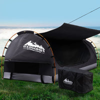 Thumbnail for Weisshorn King Single Swag Camping Swags Canvas Free Standing Dome Tent Grey