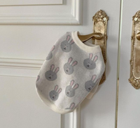 Thumbnail for Rabbit Print Dog Sweater - Grey-1