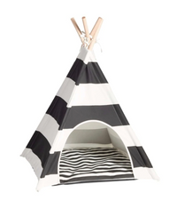 Thumbnail for Black & White Stripe Teepee With Mat-0