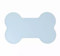 Thumbnail for Non Slip Raised Lip Bone Pet Feeding Mat - Dusty Blue-0