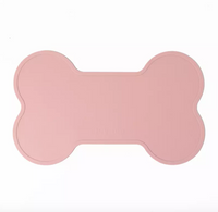 Thumbnail for Non Slip Raised Lip Bone Pet Feeding Mat - Dusty Blue-2