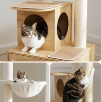 Thumbnail for The High Ceiling Crawler - Cat Tree in Beige-4