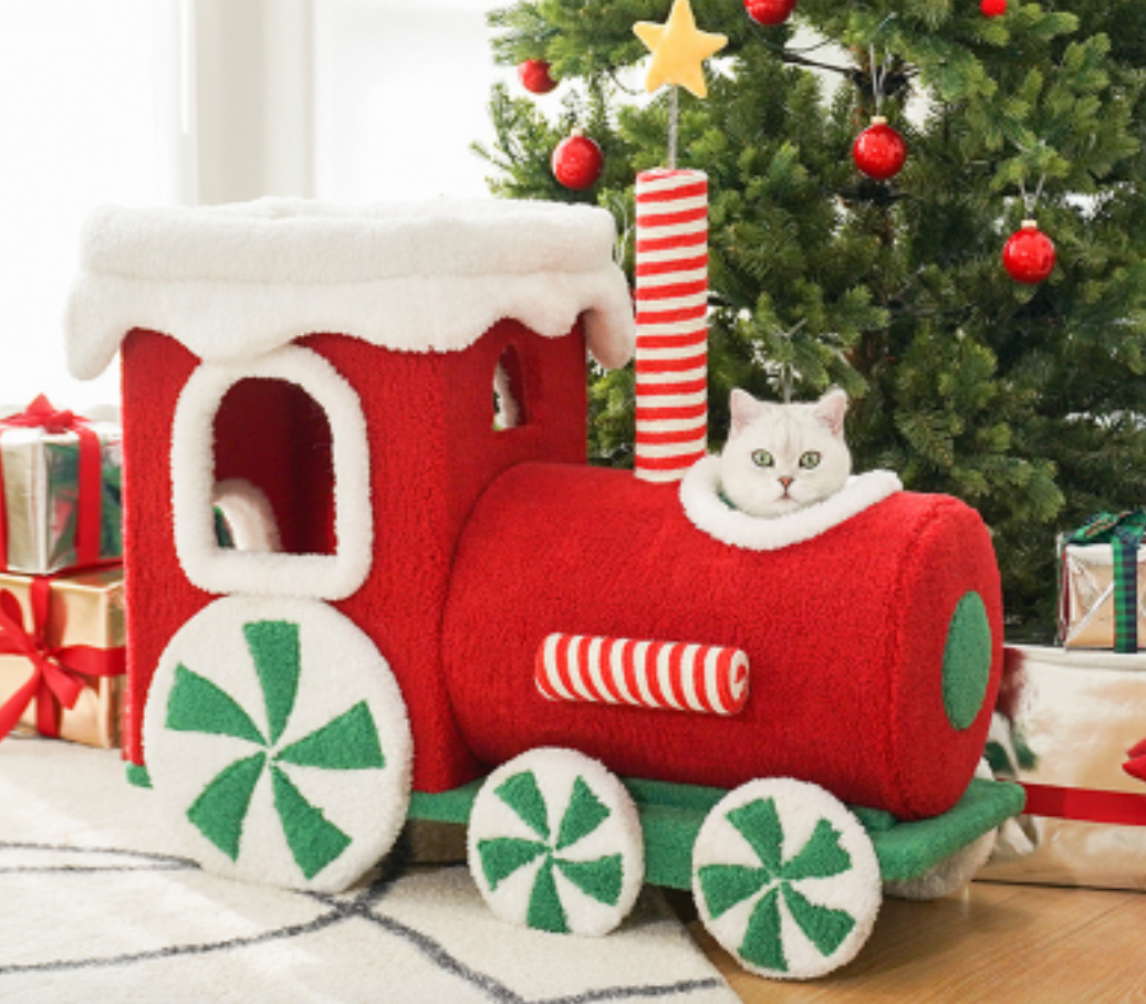 Limited Time - Christmas Gift Train Cat Tree-1