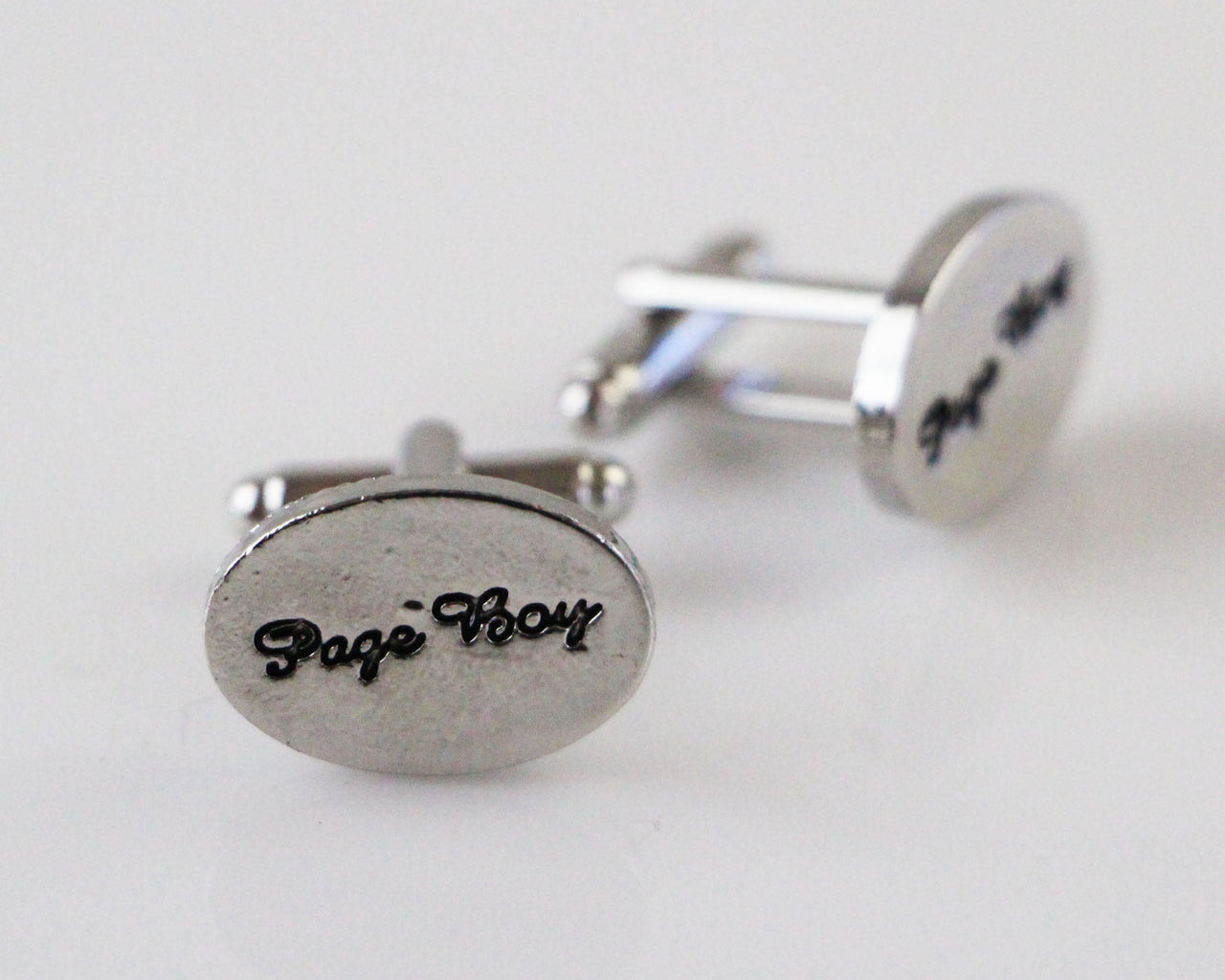 Silver Page Boy Oval Cufflinks-0