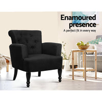 Thumbnail for Artiss French Lorraine Chair Retro Wing - Black