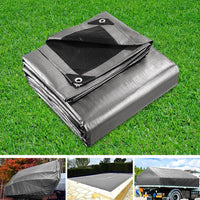 Thumbnail for Instahut Tarp Tarpaulin 3.6x7.3m Canvas Camping Heavy Duty Sun Cover