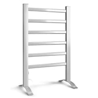 Thumbnail for Devanti Electric Heated Towel Rail Rack 6 Bars Freestanding Clothes Dry Warmer