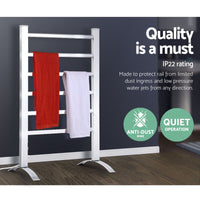 Thumbnail for Devanti Electric Heated Towel Rail Rack 6 Bars Freestanding Clothes Dry Warmer