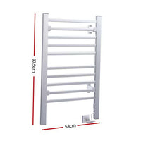 Thumbnail for Devanti Electric Heated Towel Rail Rack 10 Bars Freestanding Clothes Dry Warmer