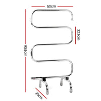 Thumbnail for Devanti Electric Heated Towel Rail Rack 5 Bars Freestanding Clothes Dry Warmer