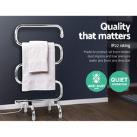 Thumbnail for Devanti Electric Heated Towel Rail Rack 5 Bars Freestanding Clothes Dry Warmer