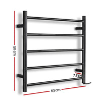 Thumbnail for Devanti Electric Heated Towel Rail Rack 5 Bars Wall Mounted Clothes Dry Warmer