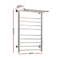 Thumbnail for Devanti Electric Heated Towel Rail Rack 14 Bars Wall Mounted Clothes Dry Warmer