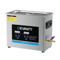 Thumbnail for Devanti 6.5L Ultrasonic Cleaner Heater Cleaning Machine Timer Industrial 180W