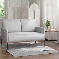 Thumbnail for Artiss Armchair 2-Seater Sofa Pillow Linen Grey