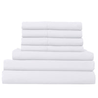 Thumbnail for Royal Comfort 2000TC 6 Piece Bamboo Sheet & Quilt Cover Set Cooling Breathable - Queen - White