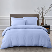 Thumbnail for Royal Comfort 2000TC 6 Piece Bamboo Sheet & Quilt Cover Set Cooling Breathable - King - Light Blue