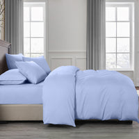 Thumbnail for Royal Comfort 2000TC 6 Piece Bamboo Sheet & Quilt Cover Set Cooling Breathable - King - Light Blue