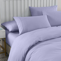 Thumbnail for Royal Comfort 2000TC 6 Piece Bamboo Sheet & Quilt Cover Set Cooling Breathable - King - Lilac Grey