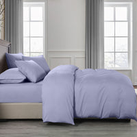 Thumbnail for Royal Comfort 2000TC 6 Piece Bamboo Sheet & Quilt Cover Set Cooling Breathable - King - Lilac Grey