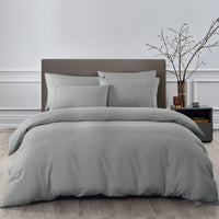 Thumbnail for Royal Comfort 2000TC 6 Piece Bamboo Sheet & Quilt Cover Set Cooling Breathable - Queen - Grey