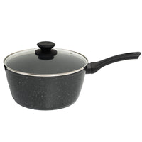 Thumbnail for Stone Chef Forged Saucepan With Lid Cookware Kitchen Black 20cm